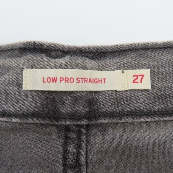 Levis Womens 27 Low Pro Straight Leg Mid Rise Gray Bleached Denim Jeans NEW - Picture 9 of 12